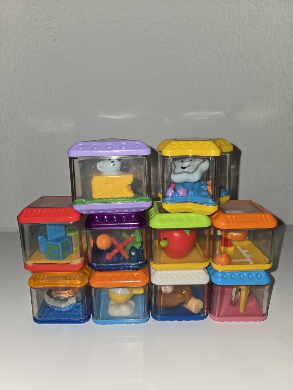 Fisher Price Lot of 10 Peek a Boo Blocks Preschool Sensory Incrediblock